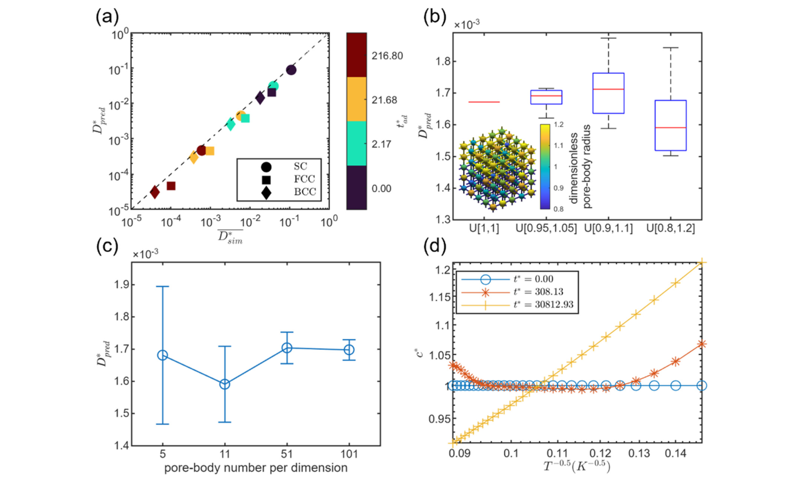 Diffusion coefficients predicted by the p-PNM